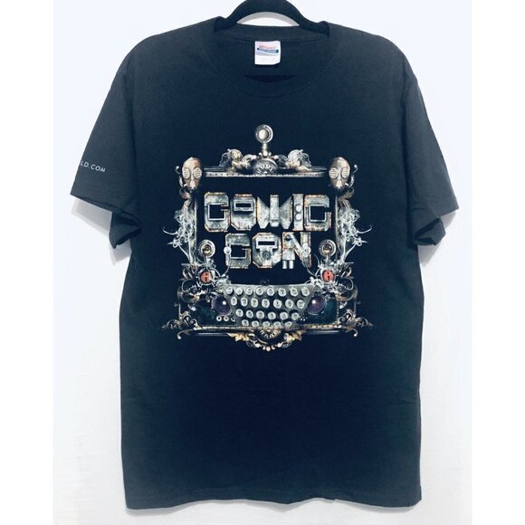 Comic Con Wizard World Black Short Sleeve Logo Shirt Steampunk Adult Medium - Picture 1 of 3